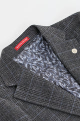 Abito da uomo a 3 pezzi con motivo tartan grigio