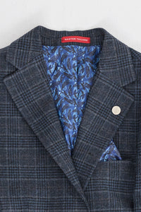 Abito da uomo a 3 pezzi con motivo tartan blu