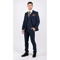 Abito da uomo blu navy 3 pezzi su misura elegante formale classico matrimonio retrò vintage