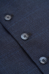 Caridi - Gilet da uomo in tweed blu navy