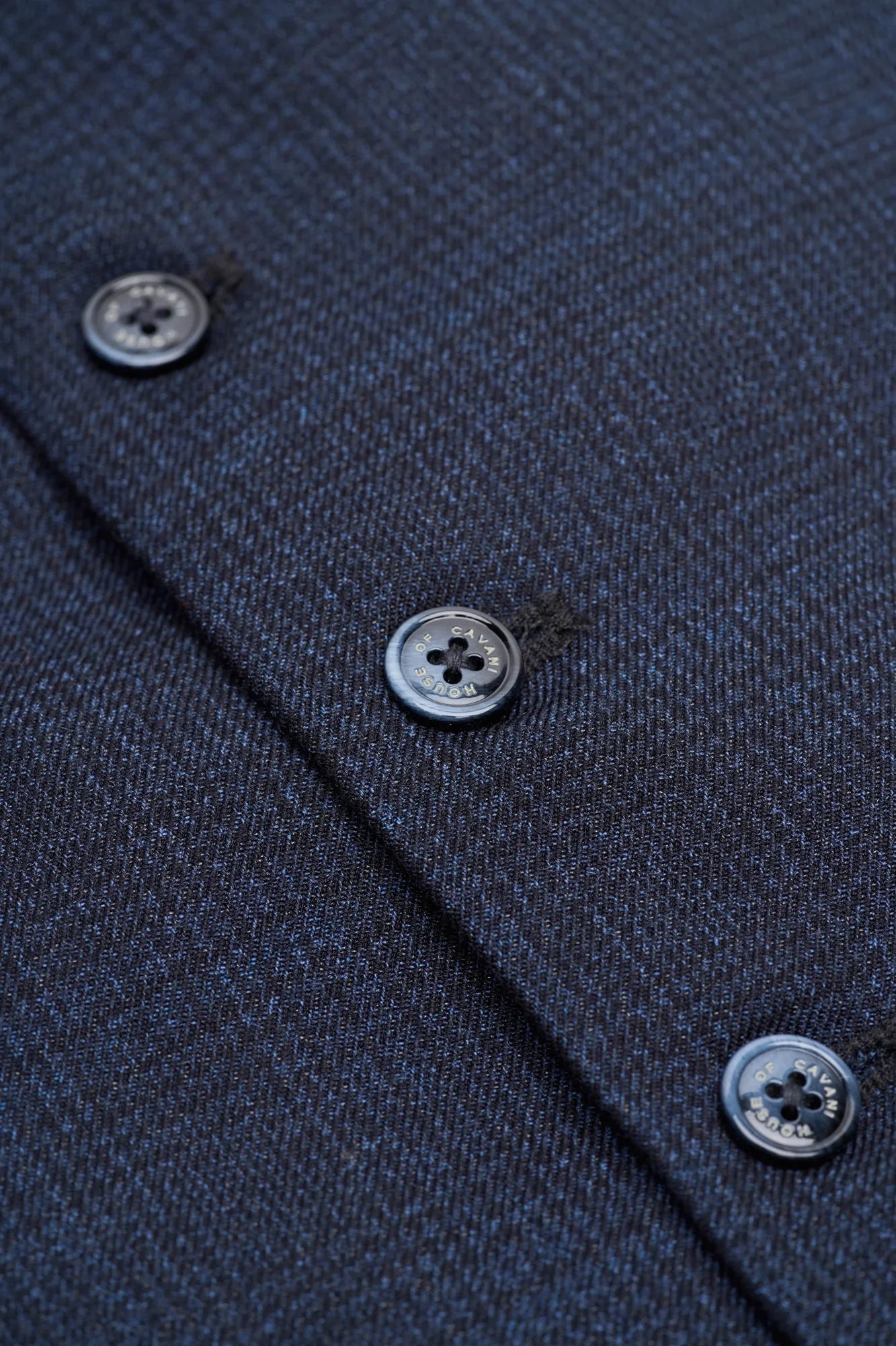 Caridi - Gilet da uomo in tweed blu navy