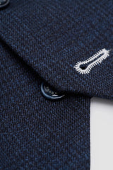 Caridi - Gilet da uomo in tweed blu navy
