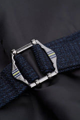 Caridi - Gilet da uomo in tweed blu navy