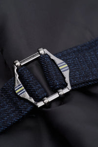 Caridi - Gilet da uomo in tweed blu navy