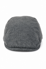 Cappello da uomo Baker Boy a 8 pannelli, stile Grandad, in tweed a spina di pesce, grigio vintage