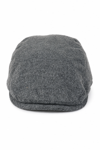 Cappello da uomo Baker Boy a 8 pannelli, stile Grandad, in tweed a spina di pesce, grigio vintage