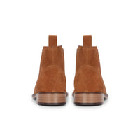 Men's Camel Suede Leather Slip On Chelsea Ankle Boots