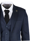 IM07 - Men's 3 Piece Navy Blue Classic Suit