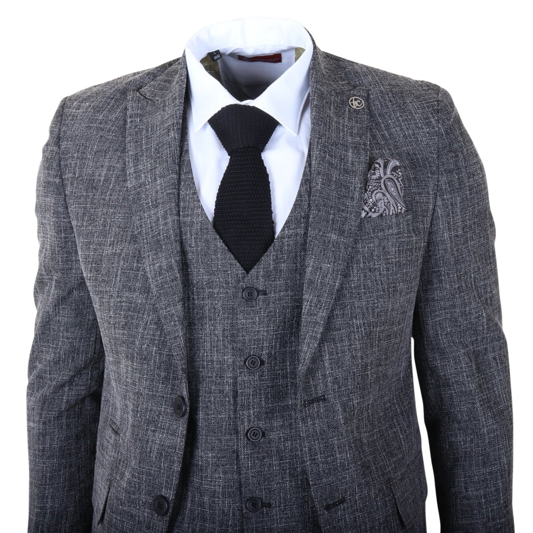 IM33 - Abito da uomo su misura, 3 pezzi, nero