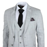 IM3 Men's Grey Checked Tailored Fit 3-Piece Suit