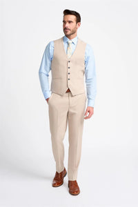 Miami - Gilet da uomo beige da sposa