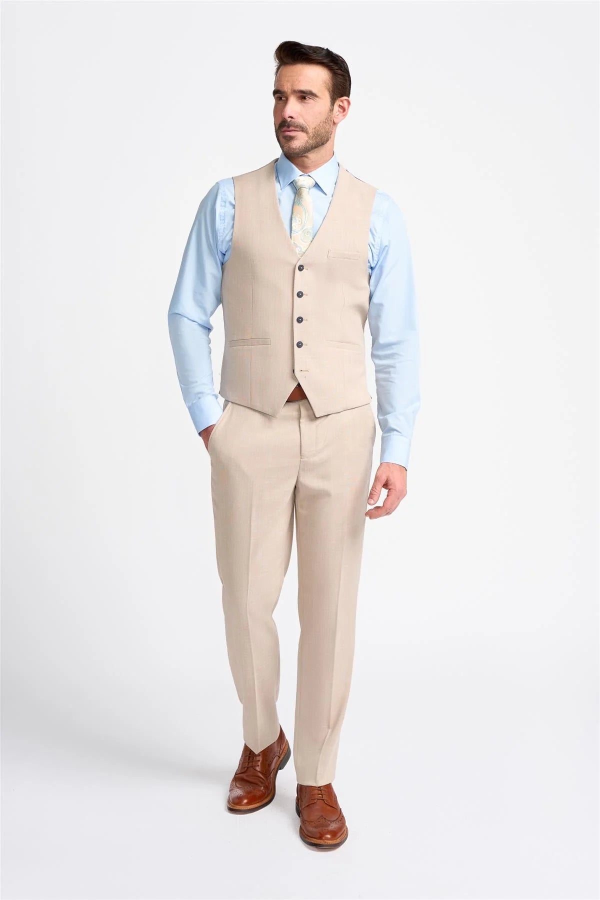 Miami - Gilet da uomo beige da sposa