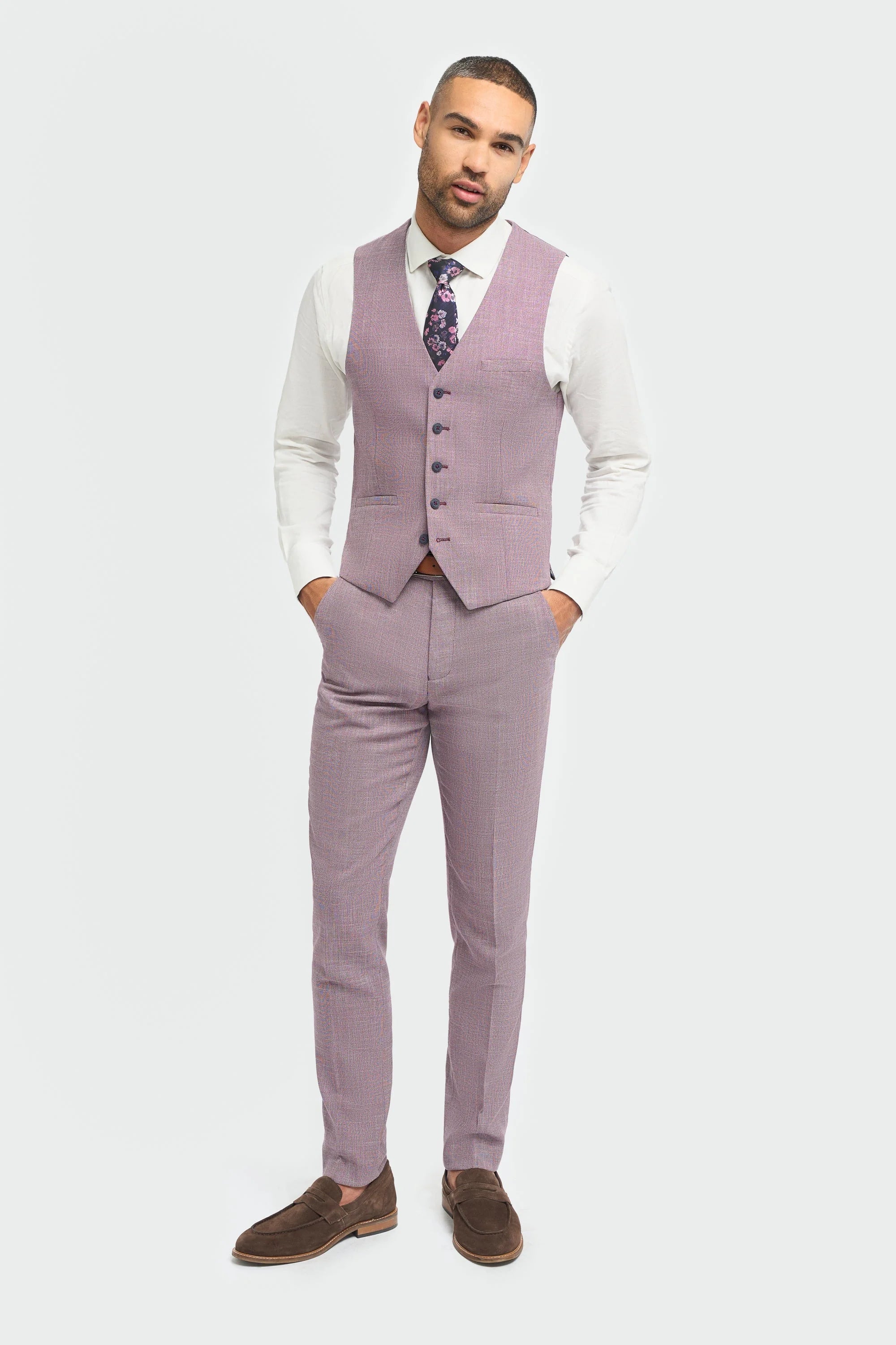 Miami - Gilet estivo slim fit rosa da uomo