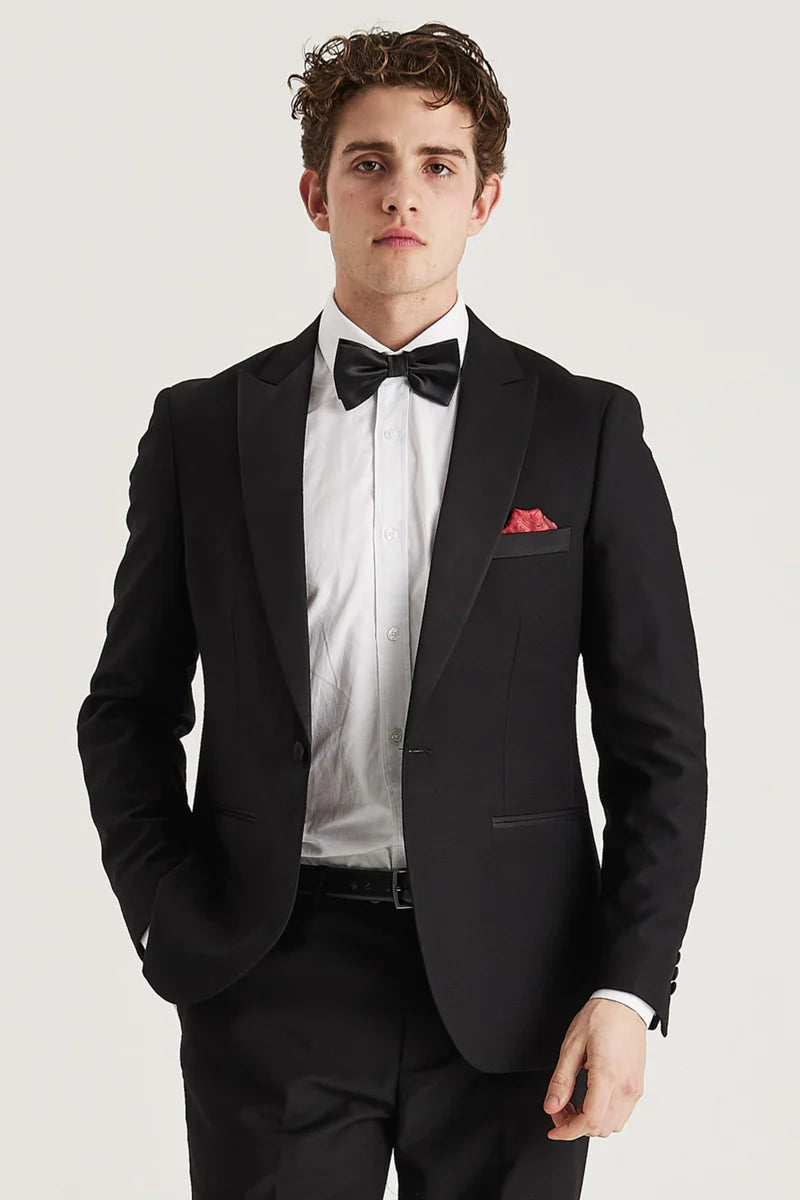 Harry - Blazer da smoking doppiopetto nero da uomo