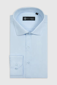 Camicia elegante da uomo classica con doppio polsino e colletto alla francese - Blu