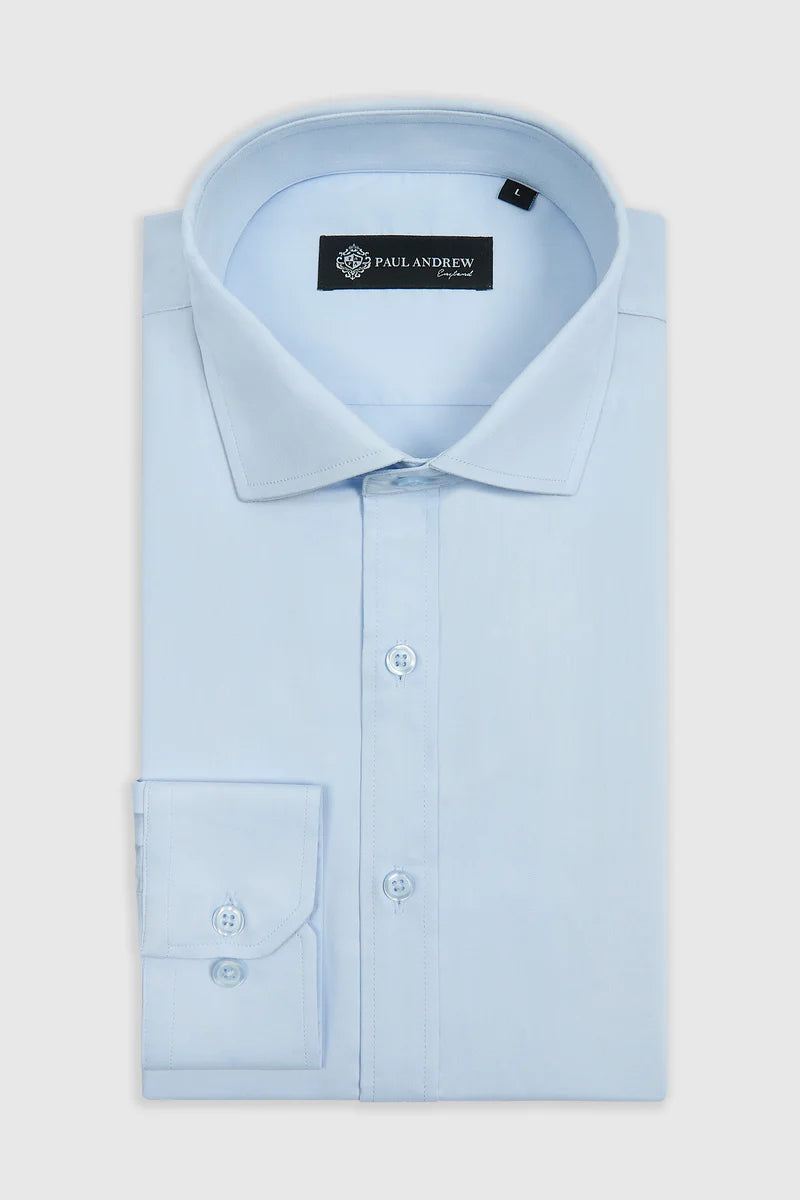 Camicia elegante da uomo classica con doppio polsino e colletto alla francese - Blu