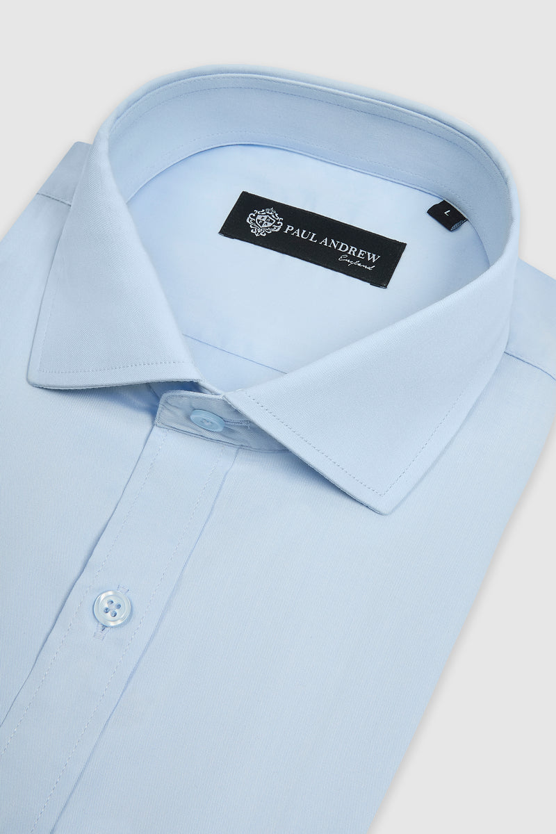 Camicia elegante da uomo classica con doppio polsino e colletto alla francese - Blu