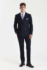 Regent - Abito doppiopetto blu navy da uomo, 2 pezzi