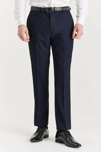 Regent - Pantaloni a quadri blu navy da uomo