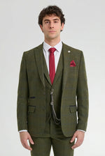 Abito da uomo 3 pezzi in tweed di lana verde blu marrone a quadri stile Gatsby anni '20