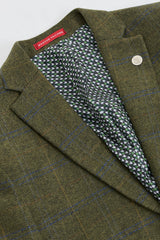 Abito da uomo 3 pezzi in tweed di lana verde blu marrone a quadri stile Gatsby anni '20