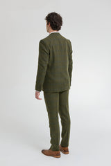 Abito da uomo 3 pezzi in tweed di lana verde blu marrone a quadri stile Gatsby anni '20