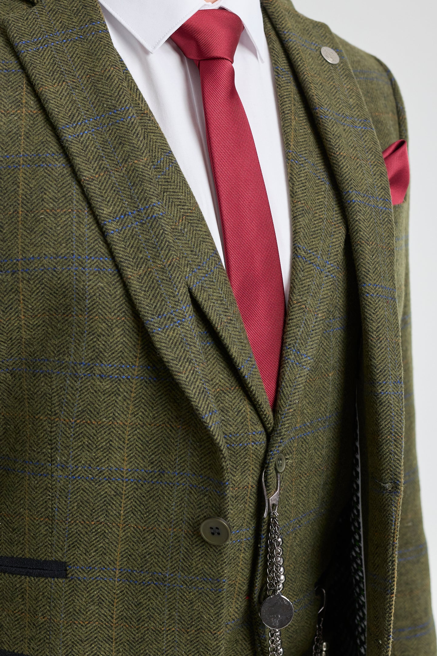 Abito da uomo 3 pezzi in tweed di lana verde blu marrone a quadri stile Gatsby anni '20