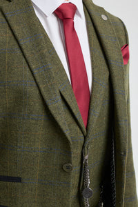 Abito da uomo 3 pezzi in tweed di lana verde blu marrone a quadri stile Gatsby anni '20