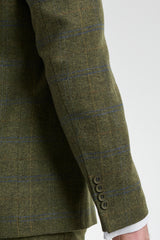 Abito da uomo 3 pezzi in tweed di lana verde blu marrone a quadri stile Gatsby anni '20