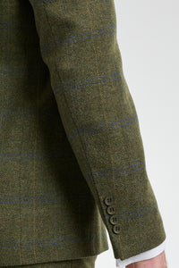 Abito da uomo 3 pezzi in tweed di lana verde blu marrone a quadri stile Gatsby anni '20