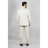 TP-21 Men's Beige 3-Piece Linen Summer Wedding Suit