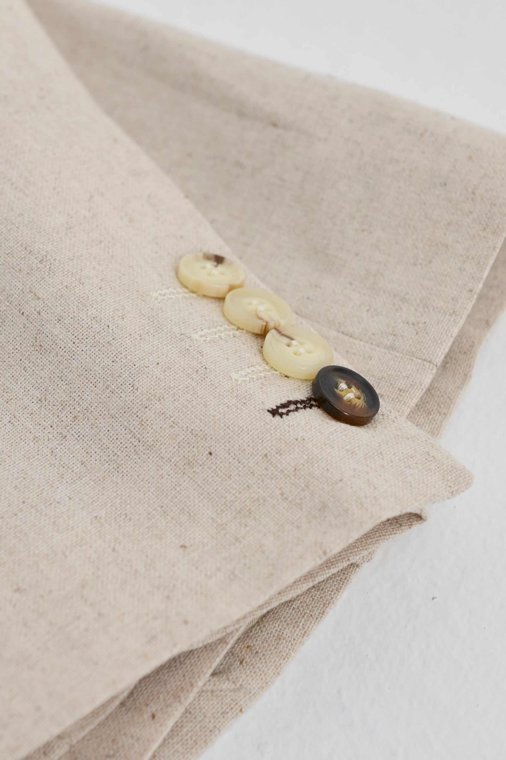 Abito da uomo estivo in lino beige TP-21, 3 pezzi