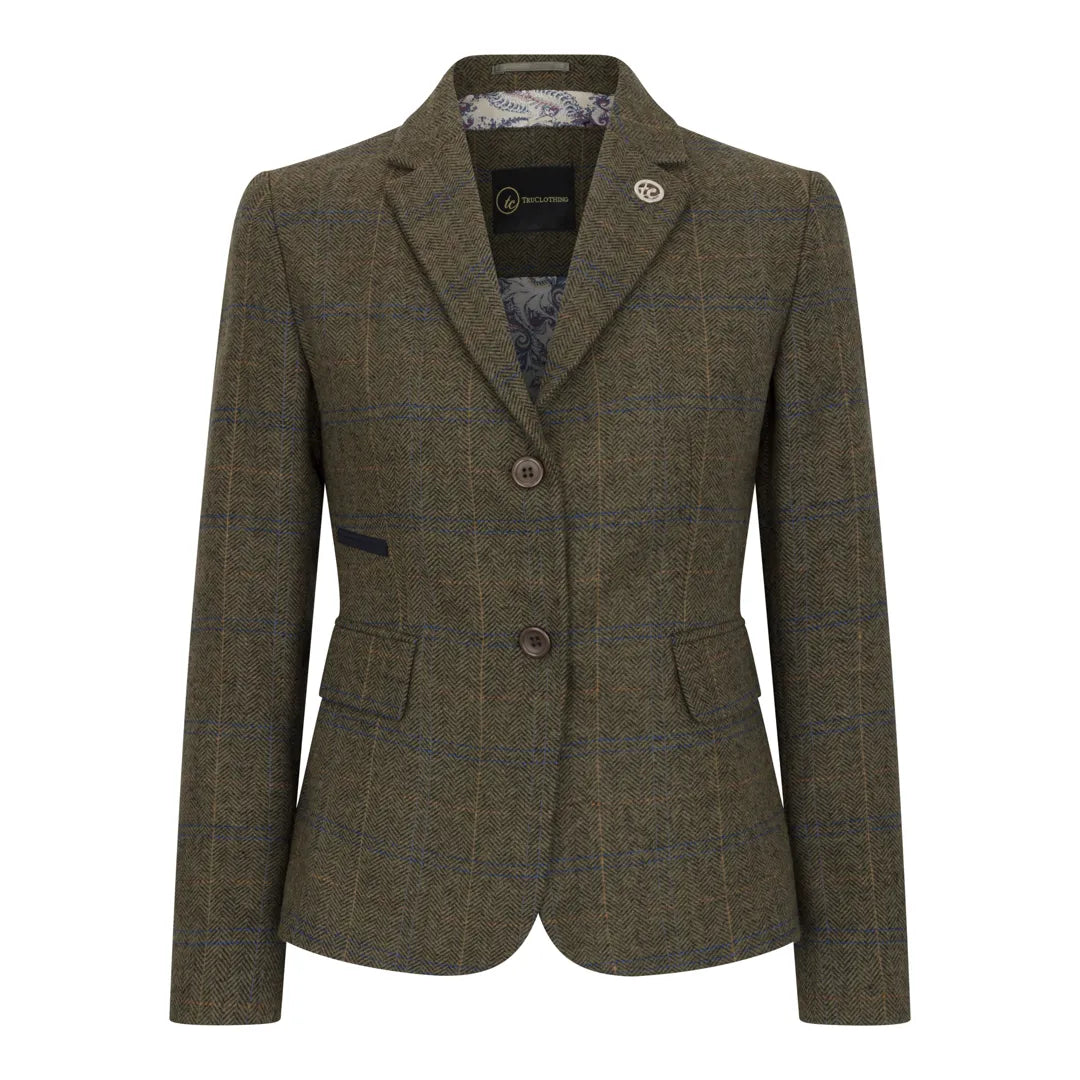 TPSTZ71 - Blazer in tweed verde oliva da donna