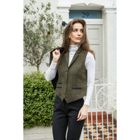 TPSTZ71 - Gilet in tweed verde oliva da donna