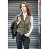 TPSTZ71 - Gilet in tweed verde oliva da donna