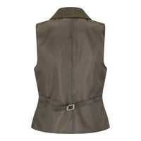TPSTZ71 - Gilet in tweed verde oliva da donna