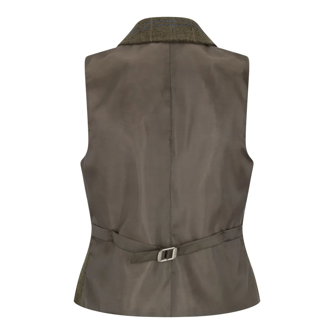 TPSTZ71 - Gilet in tweed verde oliva da donna