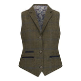 TPSTZ71 - Gilet in tweed verde oliva da donna