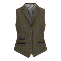 TPSTZ71 - Gilet in tweed verde oliva da donna