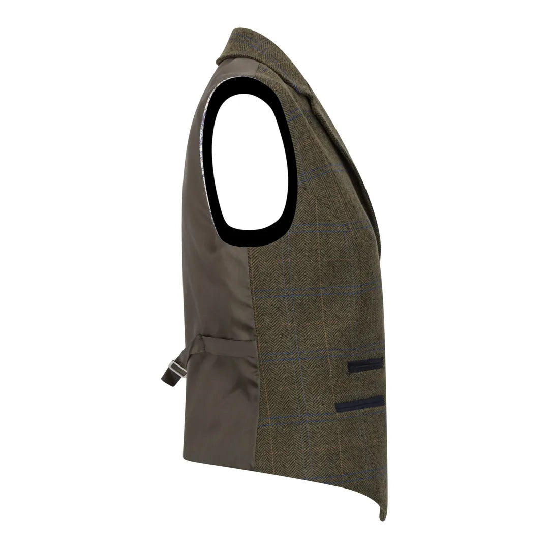 TPSTZ71 - Gilet in tweed verde oliva da donna