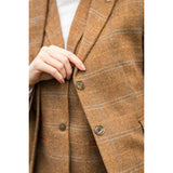 TPSTZ73 - Blazer in tweed marrone quercia da donna