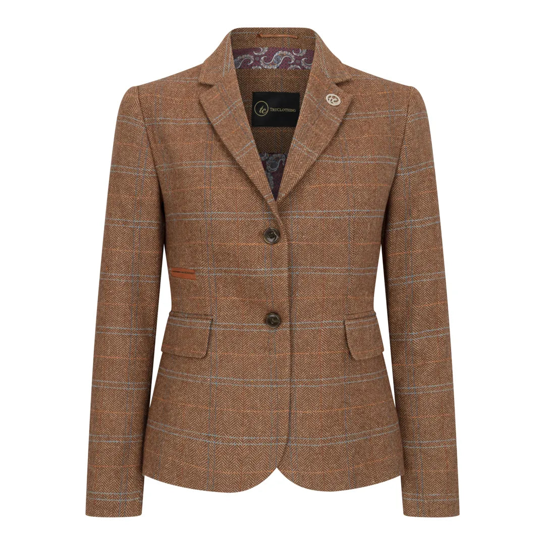 TPSTZ73 - Blazer in tweed marrone quercia da donna