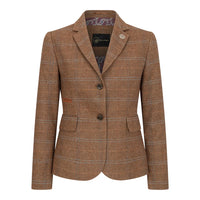 TPSTZ73 - Blazer in tweed marrone quercia da donna