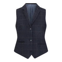 TPSTZ72 - Gilet blazer in tweed blu navy da donna