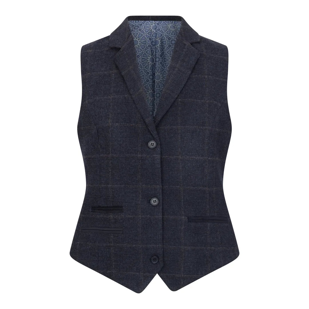 TPSTZ72 - Gilet blazer in tweed blu navy da donna