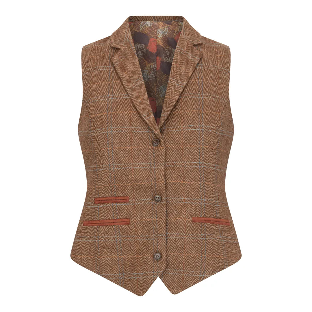 TPSTZ73 - Gilet in tweed marrone quercia da donna
