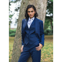 TPW-14 - Completo da donna in 3 pezzi, blu navy