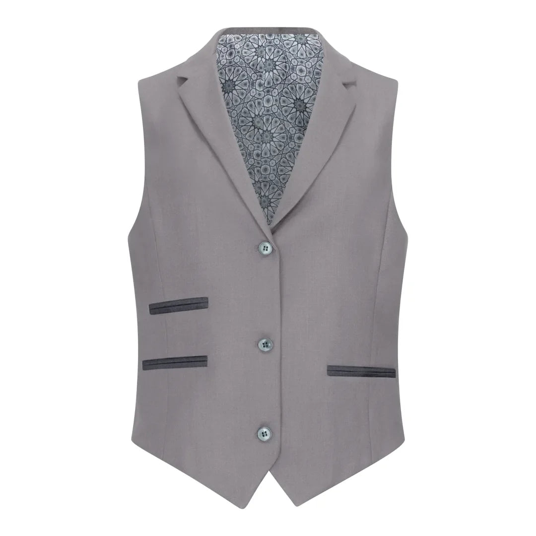 TPW-15 - Completo da donna grigio semplice 3 pezzi