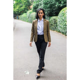 TPW-20 - Blazer da donna in tweed pied de poule marrone misto lana
