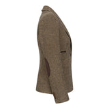 TPW-20 - Blazer da donna in tweed pied de poule marrone misto lana